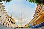 famous landmark in Dublin, Ireland center symbol - spire