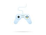 Blue gamepad console icon isolated on white