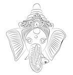 Hand drawn illustration of indian god - Ganesha