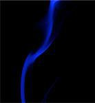 Abstract Fancy Strip of Dark Blue Smoke on Black background