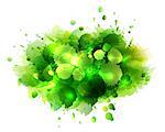 Abstract artistic background of green paint splashes. Vector illustration