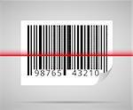 Barcode scanning icon with red laser line