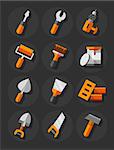 Working tools for construction and repair flat icons set. Eps10 vector illustration