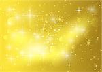 Gold Background With Stars - Holiday Sparklers Pattern, Vector Illustration