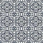 Black and white seamless background with a geometrical ornament.  Vector illustration