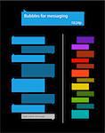 Vector illustration of bubbles for messaging in different shapes and colors