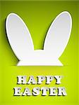 Vector - Happy Easter Rabbit Bunny on Green Background