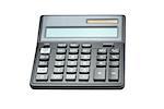 Calculator isolated on white with clipping path