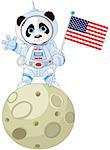 Panda Astronaut on the moon