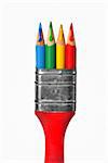 Creative paintbrush with pencils concept