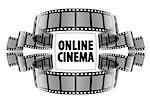 Online cinema video film. Eps10 vector illustration. Isolated on white background