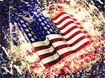 3D American flag background with sparkle effect