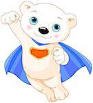 Illustration of Super Hero Polar Bear