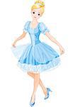 Illustration of Cinderella wearing crystal slippers