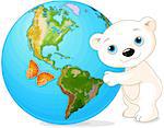 Polar Bear hugs the Earth at Earth Day