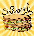 vector sandwich with calligraphic inscription