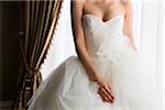 Portrait of Bride in Strapless Wedding Dress, Toronto, Ontario, Canada