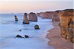 Limestone Stacks at Dusk, The Twelve Apostles, Princetown, Great Ocean Road, Victoria, Australia