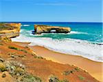 Eroded Limestone Rock in Ocean in Summer, London Arch, Port Campbell National Park, Great Ocean Road, Victoria, Australia