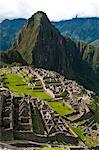 South America, Peru, Cuzco region, Urubamba Province, Unesco World heritage since 1983, Machu Picchu ("old mountain"), aerial view