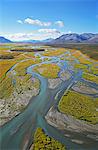 An Aerial View Of The Green Waters Of The Braided Upper Sheenjek River Which Flows South From Alaska's Brooks Range In The Arctic National Wildlife Refuge;Alaska United States Of America