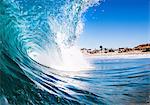 Barreling wave, close-up, California, USA