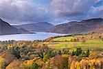 Ullswater from Gowbarrow Fell, Lake District National Park, Cumbria, England, United Kingdom, Europe