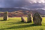 Megalithic standing stones forming part of Castlerigg Stone Circle, Lake District, Cumbria, England, United Kingdom, Europe
