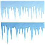 colorful illustration  with  polygonal blue icicles  on white background