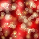 Abstract festive background with hearts, bokeh for invitation, gift, greeting card. Valentine's day design. Vector illustration EPS 10.