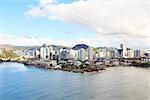 View of Vitoria buildings, beach, bay, river, Vila Velha, Espirito Santo, Brazil