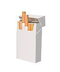 Box of cigarettes isolated on white background