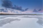 sand dunes and wind on North sea beach, Holland