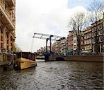 old style Bridge over canal in Amsterdam Netherlands