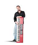 A musician and his inseparable red piano