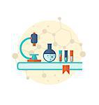 Illustration flat icon of objects chemical laboratory - vector