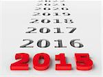 2015 future represents the new year 2015, three-dimensional rendering