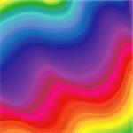 Abstract wavy rainbow, pattern with spectrum colors, hand drawing illustration