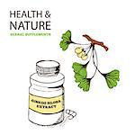 Health and Nature Supplements Collection. Ginkgo biloba