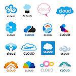 big set of vector logos cloud