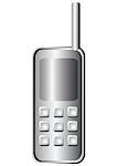 Telephone receiver silver color icon in vector