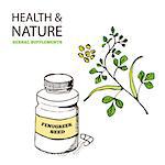 Health and Nature Supplements Collection. Fenugreek  - Trigonella foenum-graecum