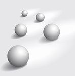 Gray glossy balls in motion, background vector