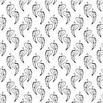 white seamless pattern with black pepper chili