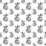 white seamless pattern with black abstract apple