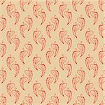 seamless pattern with red pepper chili