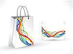 abstract artistic shopping bag vector illustration