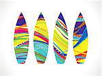 abstract colorful rainbow surf board vector illustration