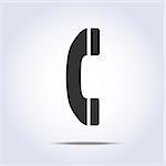 Phone handset icon in vector gray colors