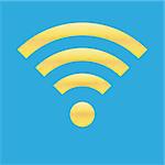Wifi icon blue yellow color. Vector illustration